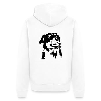 Australian shepherd - Unisex Premium Organic Zip Hoodie - white - Back - Thijin (182cm)
