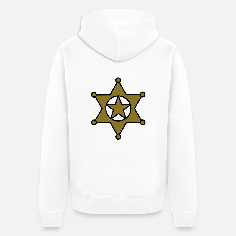 shérif étoile_se6 - Veste à capuche bio Premium Unisexe - blanc