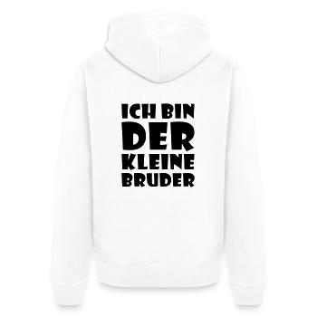 Der kleine Bruder - Unisex Premium Bio Zip Hoodie - Weiß - Hinten - Thijin (182cm)
