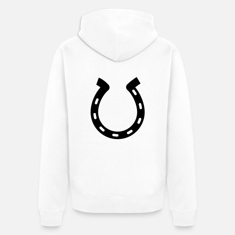 fer à cheval - Veste à capuche bio Premium Unisexe - blanc