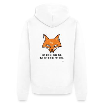 Ein Fuchs muss tun, was ein Fuchs tun muss ... - Unisex Premium Organic Zip Hoodie - white - Back - Thijin (182cm)