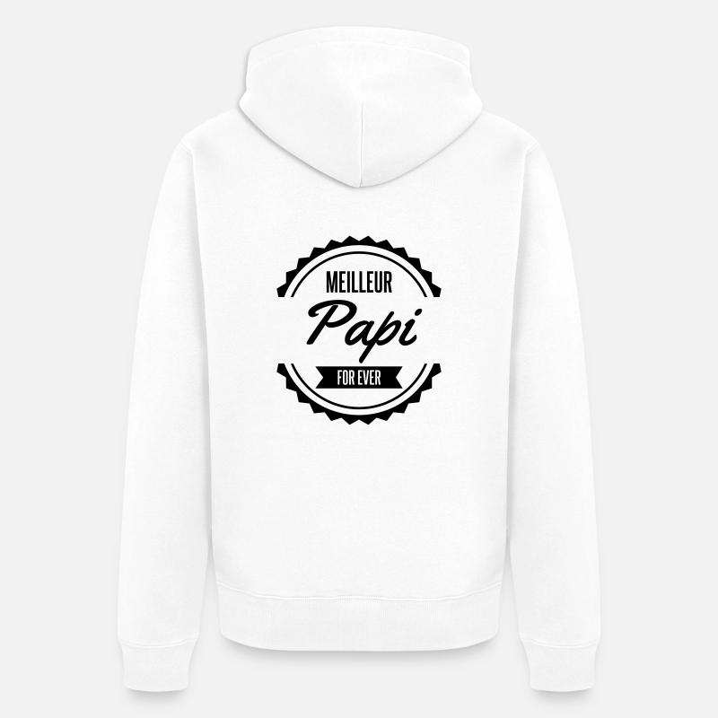 meilleur papi - Veste à capuche bio Premium Unisexe - blanc