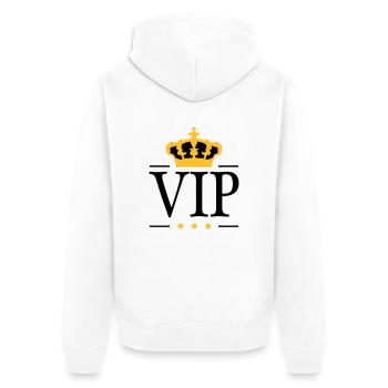 könig krone king logo symbol wappen vip cool desig - Unisex Premium Bio Zip Hoodie - Weiß - Hinten - Thijin (182cm)