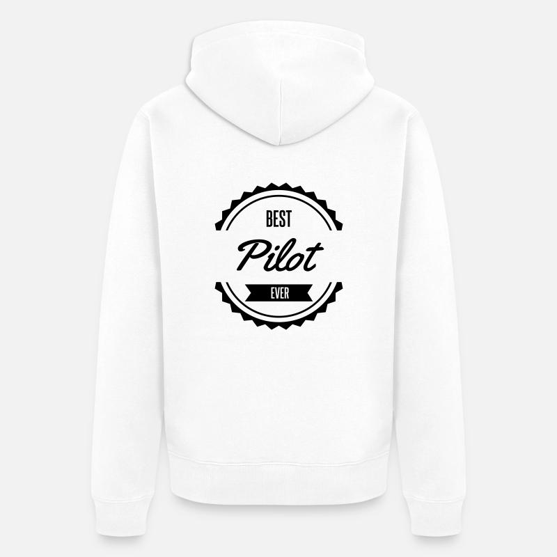 best pilot - Veste à capuche bio Premium Unisexe - blanc