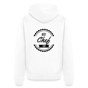 best chef - Unisex Premium Organic Zip Hoodie - white - Back - Thijin (182cm)