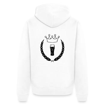 bier_symbol_01 - Unisex Premium Bio Zip Hoodie - Weiß - Hinten - Thijin (182cm)