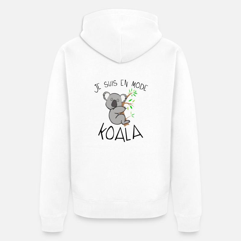 koala citation en mode dort dormir humour - Veste à capuche bio Premium Unisexe - blanc