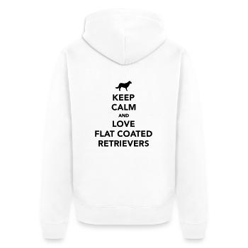 Flat Coated Retriever - Veste à capuche bio Premium Unisexe - blanc - Dos - Thijin (182cm)