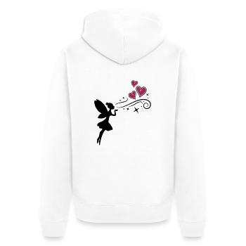 fairy fee hearts - Unisex Premium Bio Zip Hoodie - Weiß - Hinten - Thijin (182cm)