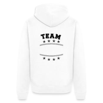 Name text frame - Unisex Premium Organic Zip Hoodie - white - Back - Thijin (182cm)