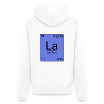 Lanthane, tableau périodique, chimie - Veste à capuche bio Premium Unisexe - blanc - Dos - Thijin (182cm)