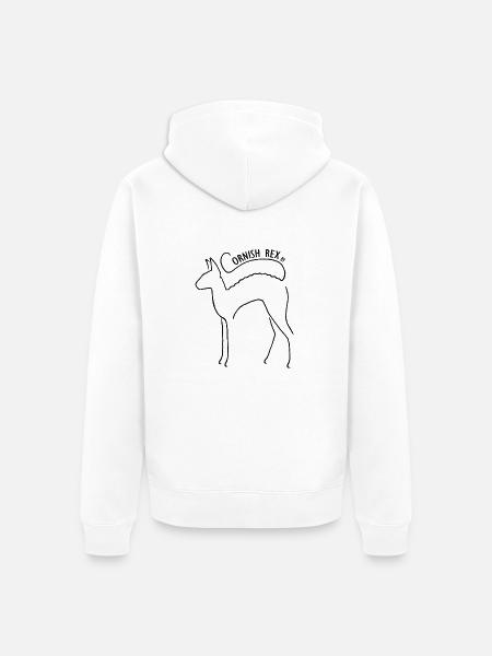 Cornish rex ry logo black - Unisex Premium Organic Zip Hoodie - white