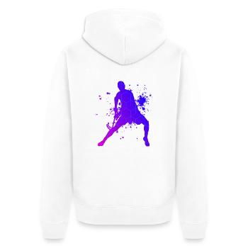 Innebandy Floorball Hommes Femmes Salibandy - Veste à capuche bio Premium Unisexe - blanc - Dos - Thijin (182cm)
