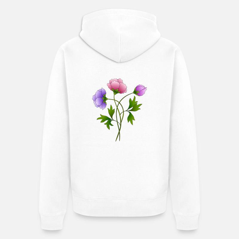 Fleur - Veste à capuche bio Premium Unisexe - blanc