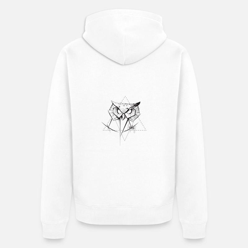 Grunge Eule - Unisex Premium Bio Zip Hoodie - Weiß