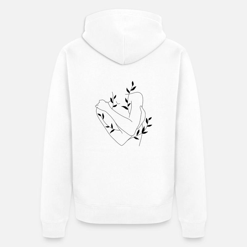 Wachsender Körper - Unisex Premium Bio Zip Hoodie - Weiß