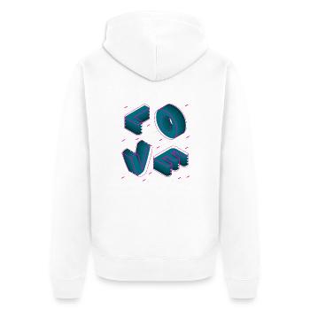 LOVE Diagramm - Unisex Premium Bio Zip Hoodie - Weiß - Hinten - Thijin (182cm)
