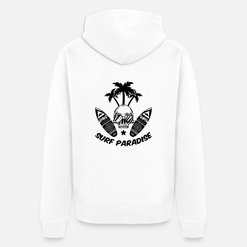 Paradis du surf - Veste à capuche bio Premium Unisexe - blanc
