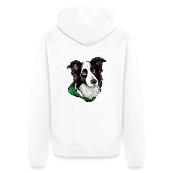Border Collie - Veste à capuche bio Premium Unisexe - blanc - Dos - Thijin (182cm)