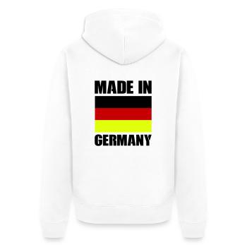 made in germany - Unisex Premium Bio Zip Hoodie - Weiß - Hinten - Thijin (182cm)