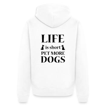 Dog Hund - Unisex Premium Bio Zip Hoodie - Weiß - Hinten - Thijin (182cm)