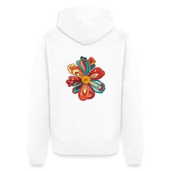 Fleur d’izup2u - Veste à capuche bio Premium Unisexe - blanc - Dos - Thijin (182cm)
