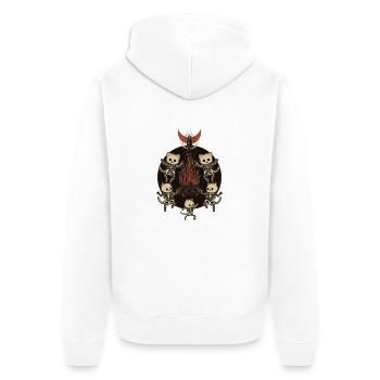 Das Ritual der toten Katzen - Unisex Premium Bio Zip Hoodie - Weiß - Hinten - Thijin (182cm)