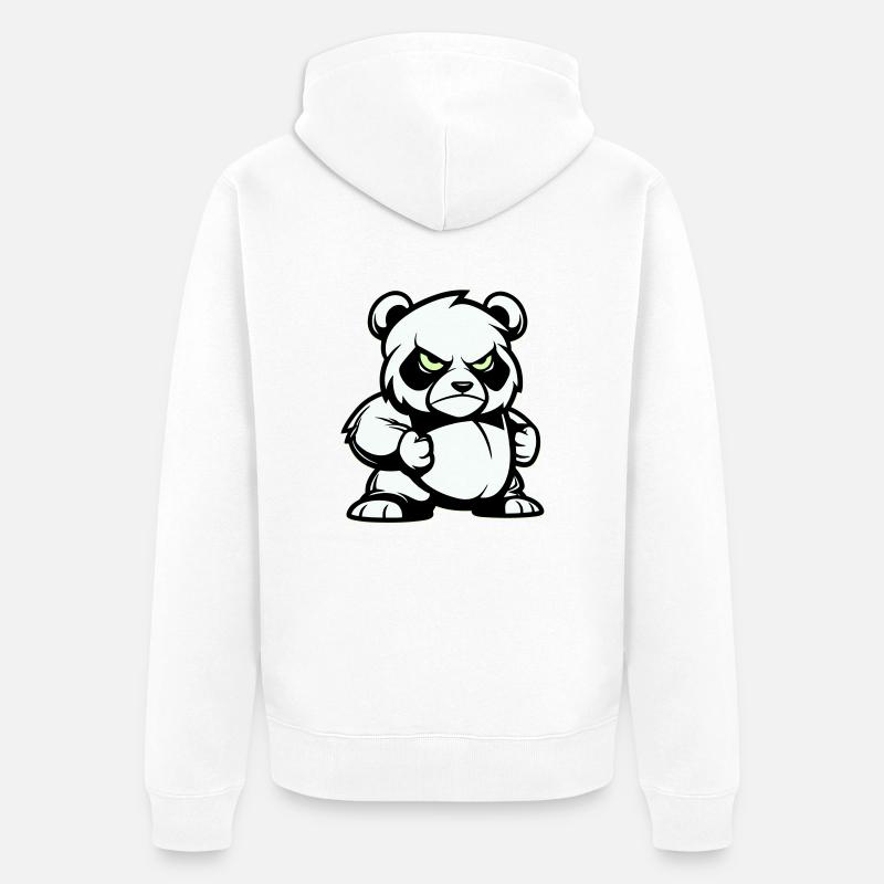 pandabär comic - Unisex Premium Bio Zip Hoodie - Weiß