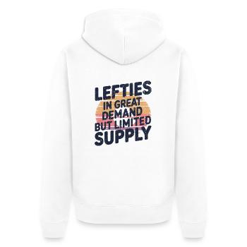 Left-handers with style wanted - Unisex Premium Organic Zip Hoodie - white - Back - Thijin (182cm)