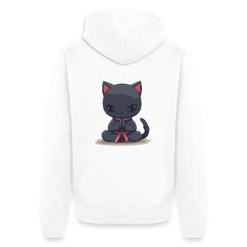 Cat Yoga, Cat lover shirt, Bags, Shirt, TankTop - Unisex Premium Organic Zip Hoodie - white - Back - Thijin (182cm)