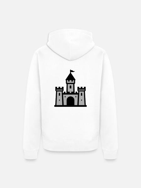 Castle Symbol Castle - Unisex Premium Organic Zip Hoodie - white