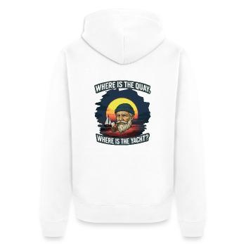 Où se trouve le quai et ce yacht à côté - Veste à capuche bio Premium Unisexe - blanc - Dos - Thijin (182cm)