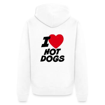 J’adore les hot-dogs - Veste à capuche bio Premium Unisexe - blanc - Dos - Thijin (182cm)