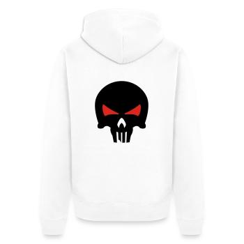 bone head - Unisex Premium Bio Zip Hoodie - Weiß - Hinten - Thijin (182cm)