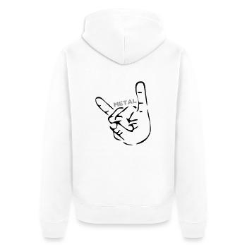 Heavy Metal French Fork - Unisex Premium Organic Zip Hoodie - white - Back - Thijin (182cm)