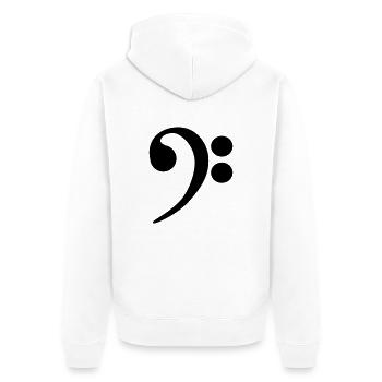 Bassschlüssel - Unisex Premium Bio Zip Hoodie - Weiß - Hinten - Thijin (182cm)