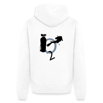 Diving - Unisex Premium Bio Zip Hoodie - Weiß - Hinten - Thijin (182cm)