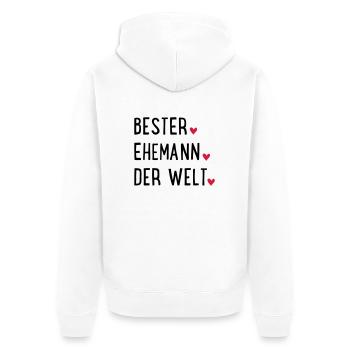 Best Husband in the World - Unisex Premium Organic Zip Hoodie - white - Back - Thijin (182cm)