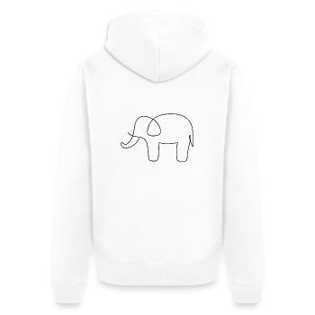 Elefant - Unisex Premium Bio Zip Hoodie - Weiß - Hinten - Thijin (182cm)
