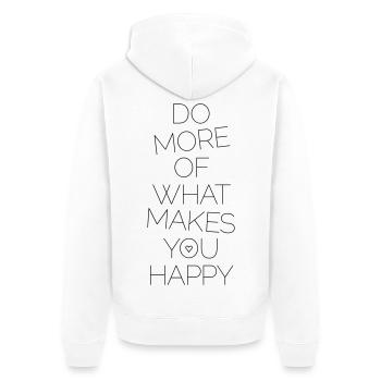Do more of what makes you happy - Unisex Premium Bio Zip Hoodie - Weiß - Hinten - Thijin (182cm)