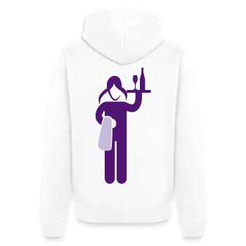 kellnerin - Unisex Premium Bio Zip Hoodie - Weiß - Hinten - Thijin (182cm)