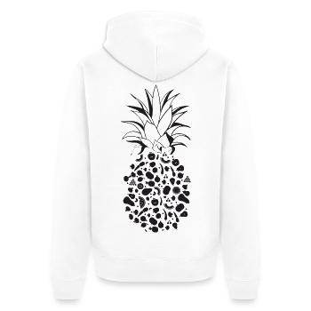 Fruits as pineapple - Unisex Premium Organic Zip Hoodie - white - Back - Thijin (182cm)