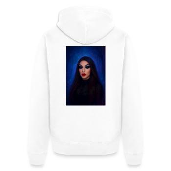 Shine in the night, because the night is beautiful - Unisex Premium Organic Zip Hoodie - white - Back - Thijin (182cm)