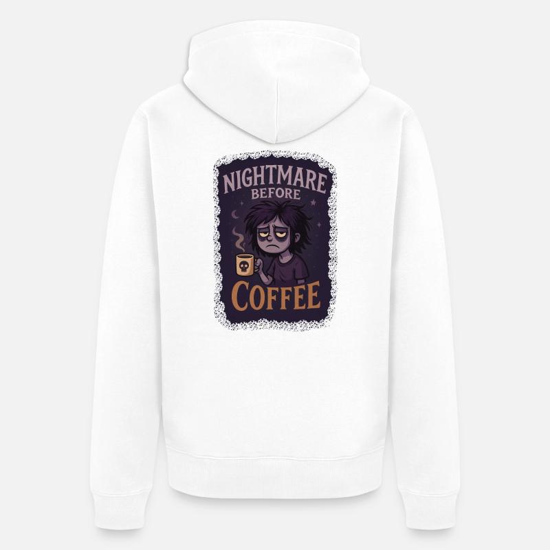 Sans café - sans moi - Veste à capuche bio Premium Unisexe - blanc