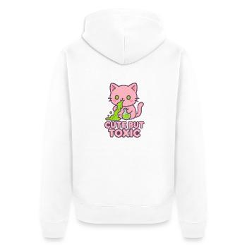 Giftige Kawaii-Katze - Unisex Premium Bio Zip Hoodie - Weiß - Hinten - Thijin (182cm)