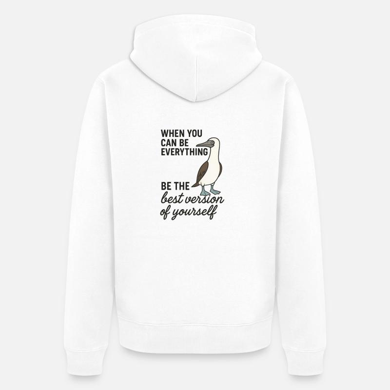 Fous à pieds bleus - Meilleure version - Veste à capuche bio Premium Unisexe - blanc