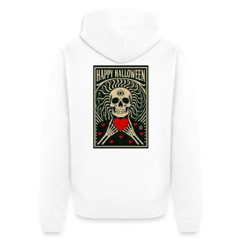 la_mort_vous_va_si_bien - Veste à capuche bio Premium Unisexe - blanc - Dos - Thijin (182cm)
