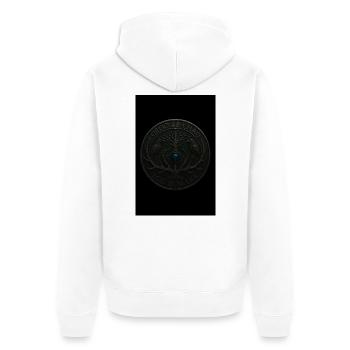 Ordo Ab Chao - Ego Sum Lex - Unisex Premium Organic Zip Hoodie - white - Back - Thijin (182cm)
