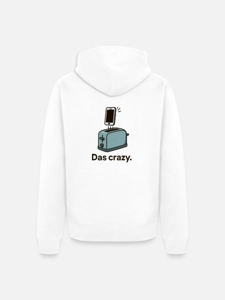 Telefon im Toaster – Frühstücksstörung - Unisex Premium Bio Zip Hoodie - Weiß