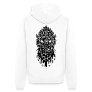 Ornamental Eagle Mascot Logo Mandala Sport - Unisex Premium Organic Zip Hoodie - white - Back - Thijin (182cm)